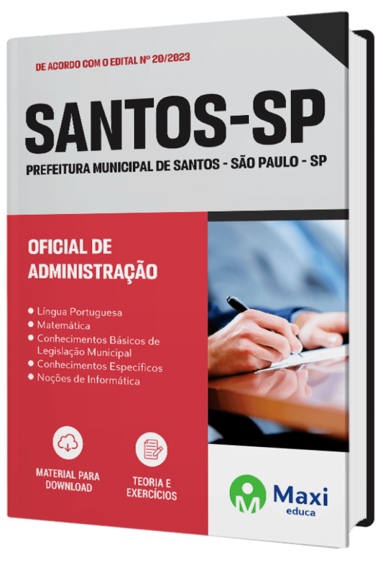 - Apostila Prefeitura de Santos - SP - 2023 Oficial de Administração