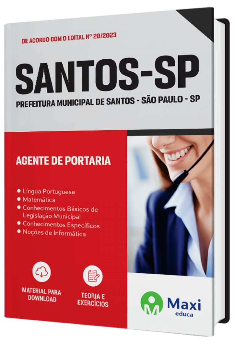 - Apostila Prefeitura de Santos - SP - 2023 Agente de Portaria