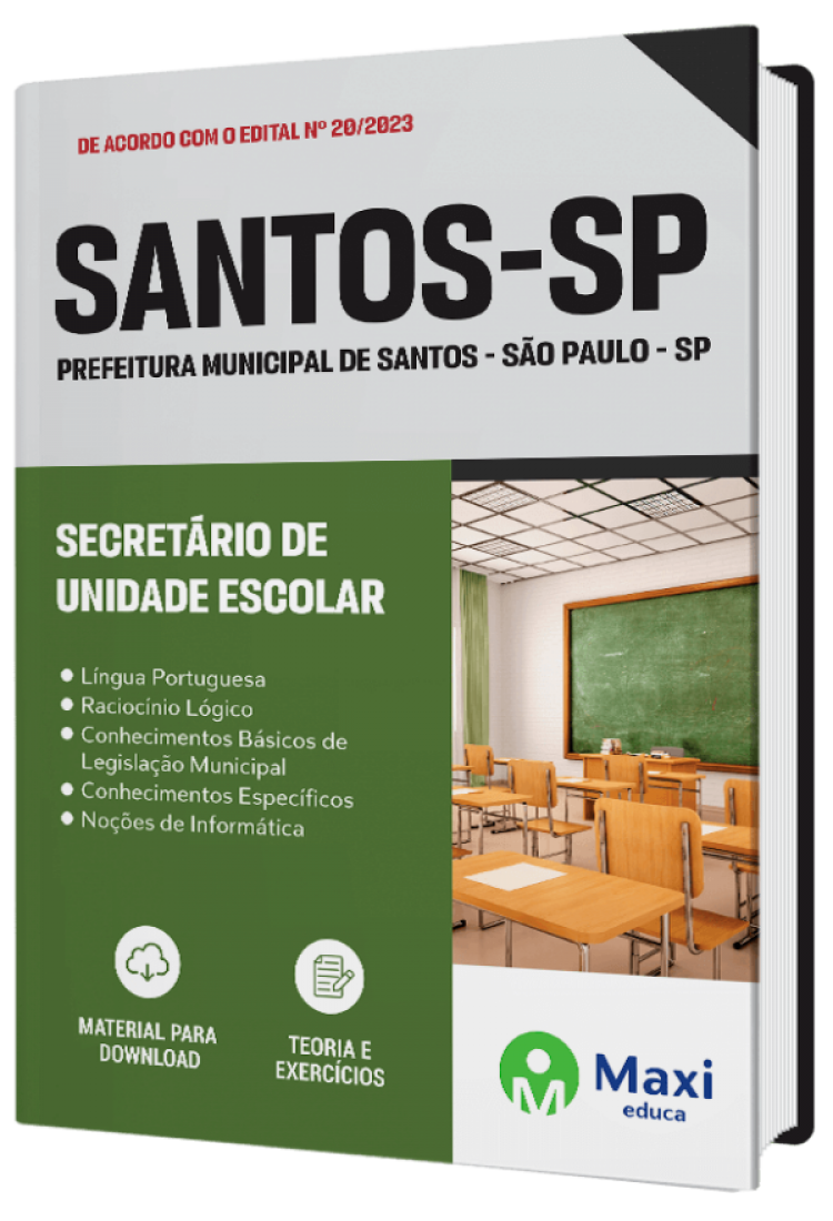 - Apostila Prefeitura de Santos - SP - 2023 Secretário de Unidade Escolar