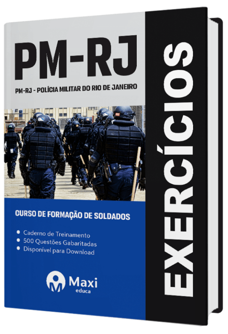 - Caderno de Questões PM-RJ 2023 500 questões gabaritadas - Praticando - Curso de Formação de Soldados