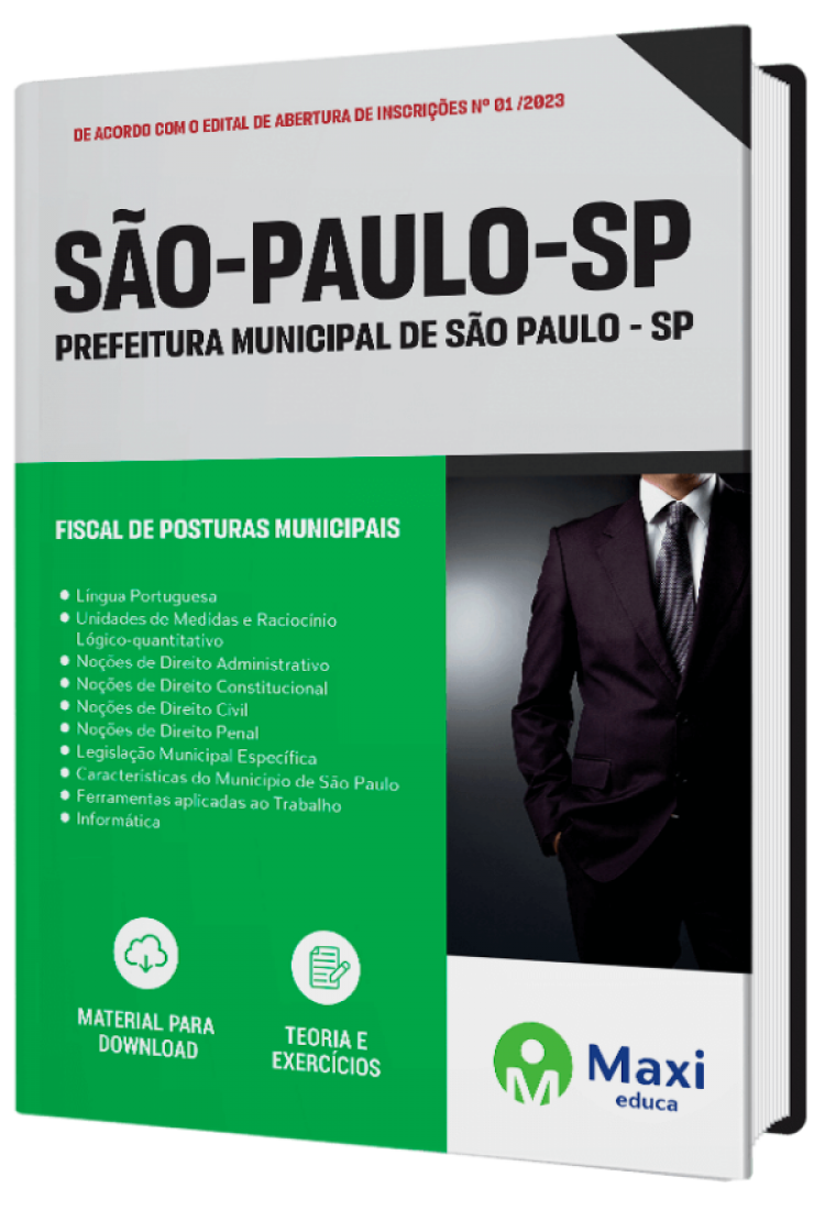 - Apostila Prefeitura de São Paulo - SP - 2023 Fiscal de Posturas Municipais