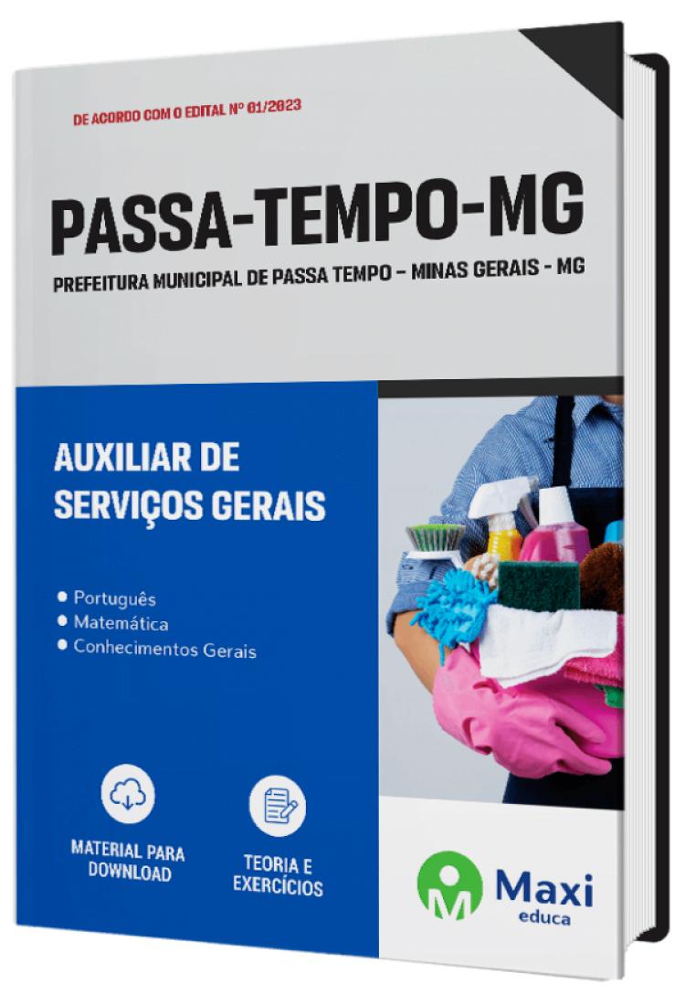 - Apostila Prefeitura de Passa Tempo - MG - 2023 Auxiliar de Serviços Gerais