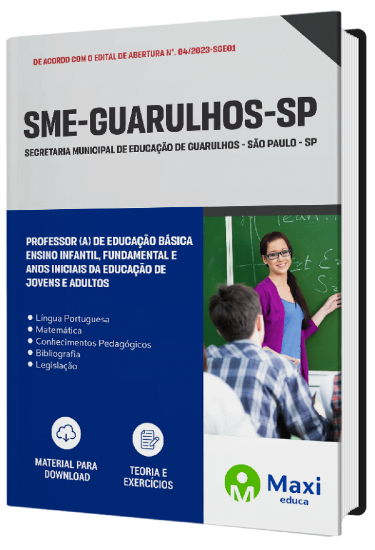 - Apostila SME-GUARULHOS 2023 Professor (A) de Educação Básica - Ensino Infantil, Fundamental e anos iniciais da Educação de Jovens e Adultos