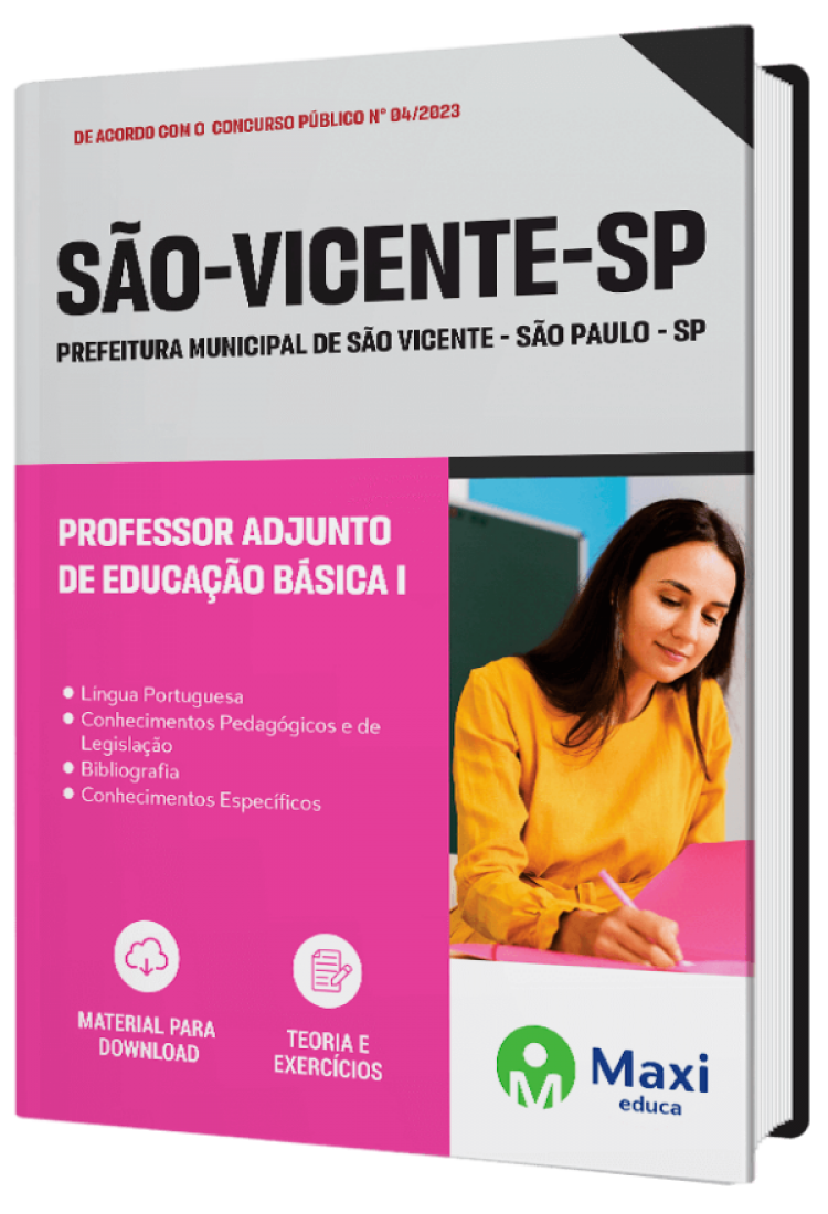 - Apostila Prefeitura de São Vicente - SP 2023 Professor Adjunto de Educação Básica I