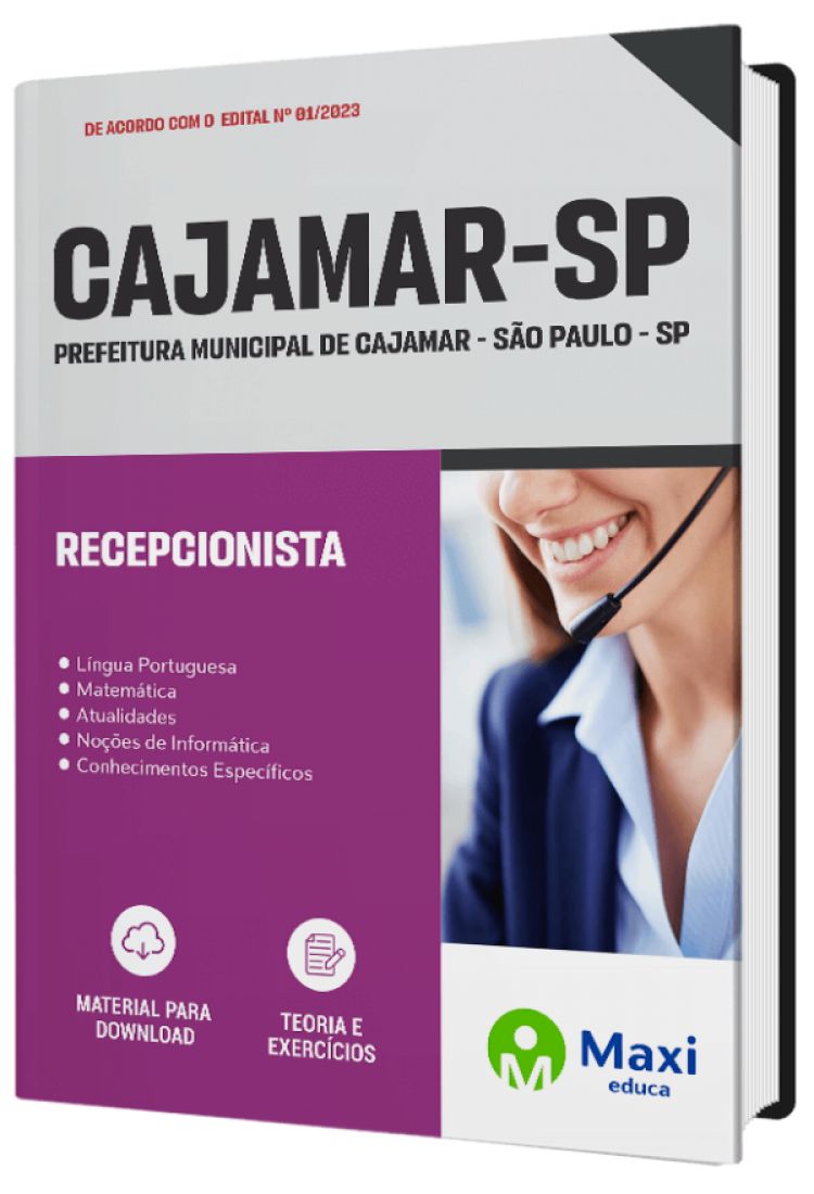 - Apostila Prefeitura de Cajamar - SP - 2023 Recepcionista