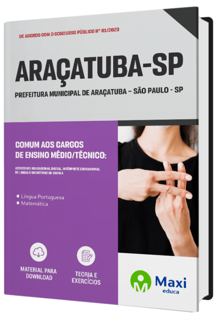 - Apostila Prefeitura de Araçatuba-SP 2023 Comum aos Cargos de Ensino Médio/Técnico