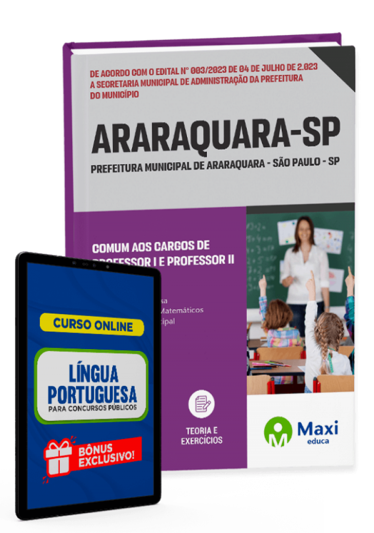 - Apostila Prefeitura de Araraquara - SP - 2023 Comum aos cargos de Professor I e Professor II