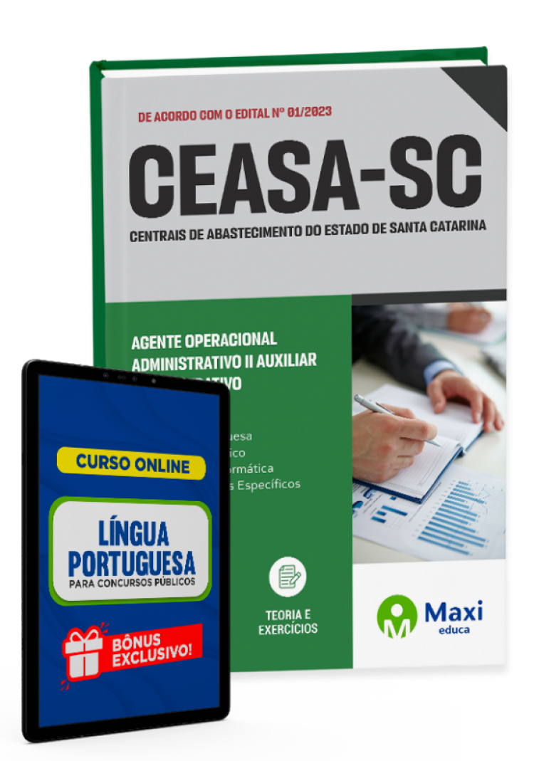 - Apostila CEASA SC - 2023 Agente Operacional Administrativo II – Auxiliar Administrativo