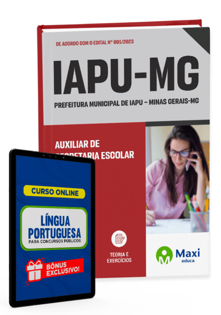 - Apostila Prefeitura de Iapu - MG - 2023 Auxiliar de Secretaria Escolar