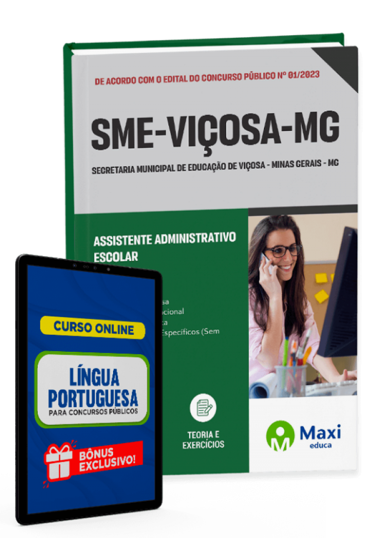 - Apostila SME Viçosa - MG - 2023 Assistente administrativo escolar