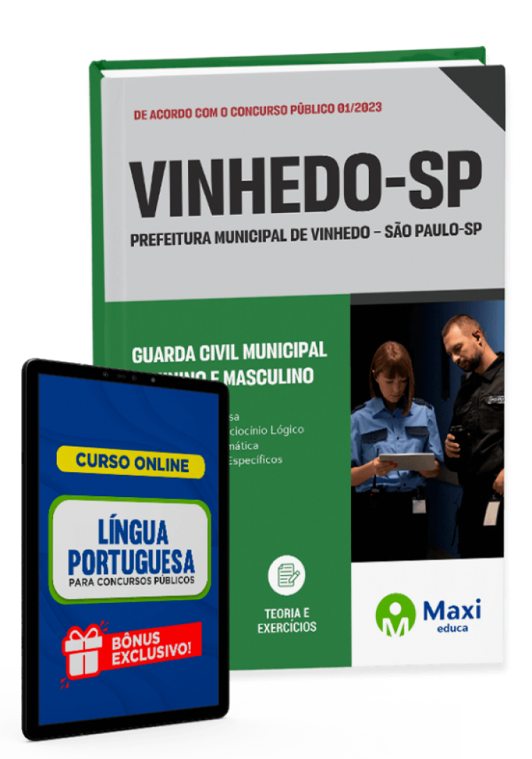 - Apostila Prefeitura de Vinhedo - SP - 2023 Guarda Civil Municipal – Feminino e Masculino