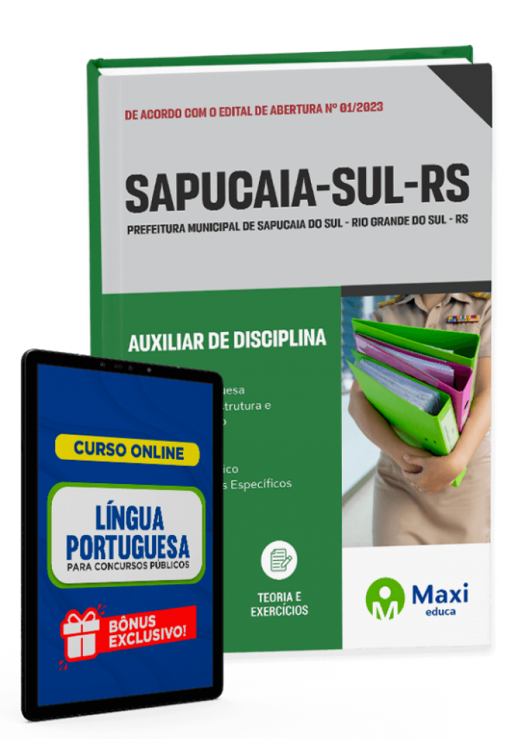 - Apostila Prefeitura de Sapucaia do Sul - RS - 2023 Auxiliar de Disciplina