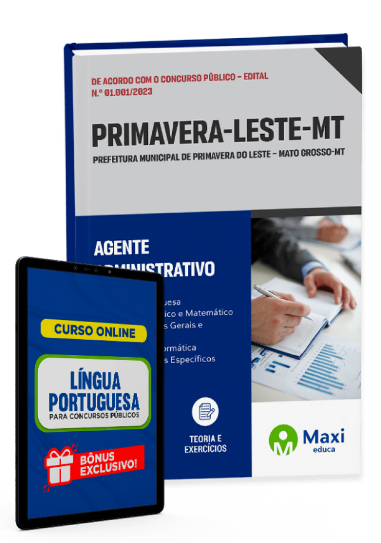 - Apostila Prefeitura de Primavera do Leste - MT - 2023 Agente Administrativo