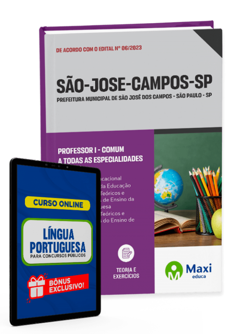 - Apostila Prefeitura de São José dos Campos - SP - 2023 Professor I - Comum a todas as especialidades