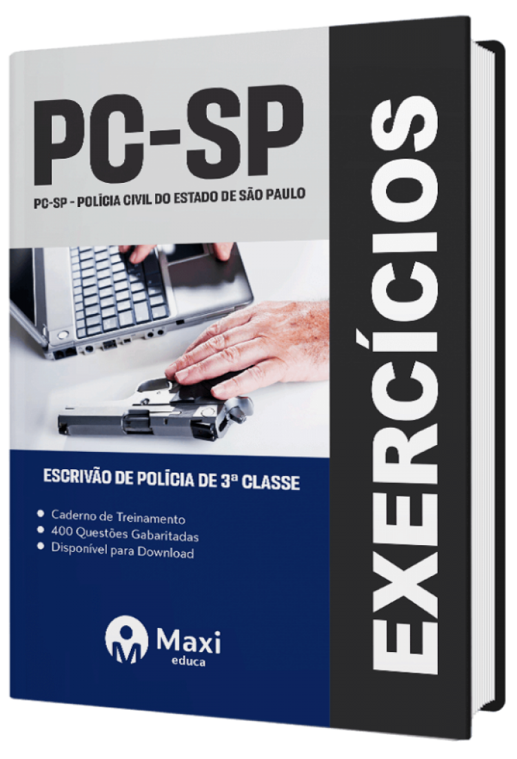 - Caderno de Questões PC-SP - 2023 400 questões gabaritadas - Praticando - Escrivão de Polícia de 3ª classe