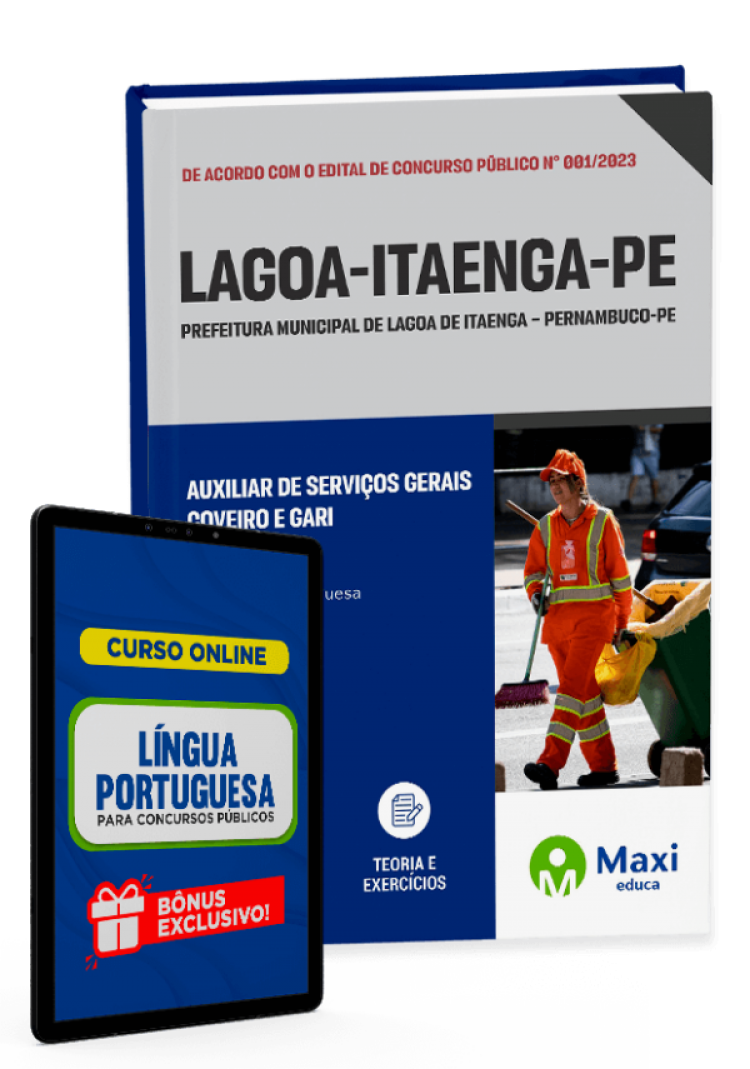 - Apostila Prefeitura de Lagoa de Itaenga - PE - 2023 Auxiliar de Serviços Gerais, Coveiro e Gari