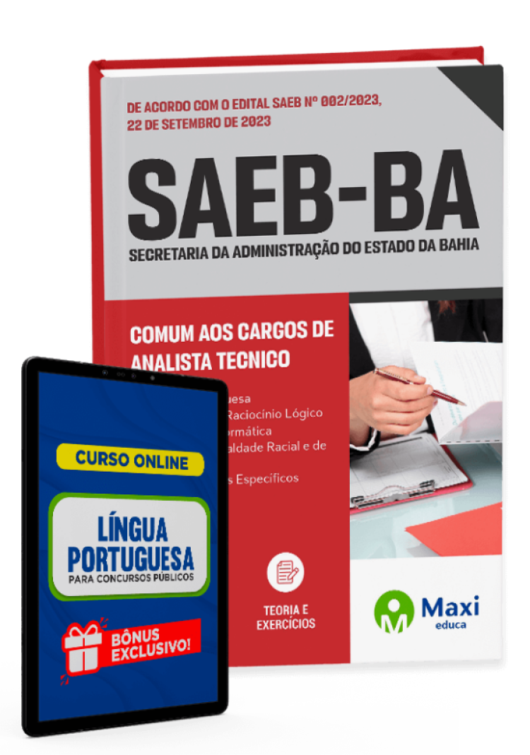 - Apostila SAEB-BA - 2023 Analista Técnico - Administrativo e Analista Técnico - Administrativo/Administração, Matemática, Economia ou Gestão em Recursos Humanos