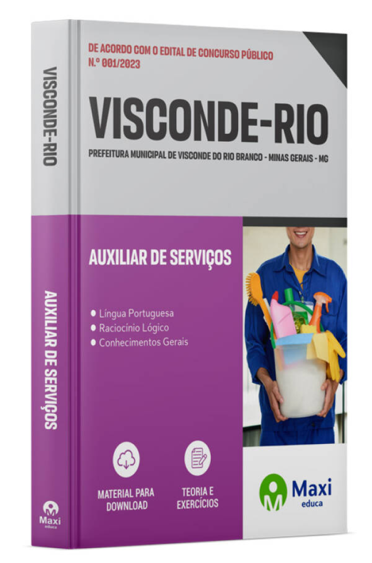 - Apostila Prefeitura de Visconde do Rio Branco-MG 2023 Auxiliar de Serviços