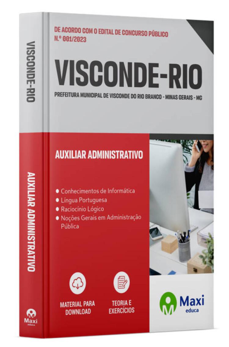 - Apostila Prefeitura de Visconde do Rio Branco-MG 2023 Auxiliar Administrativo